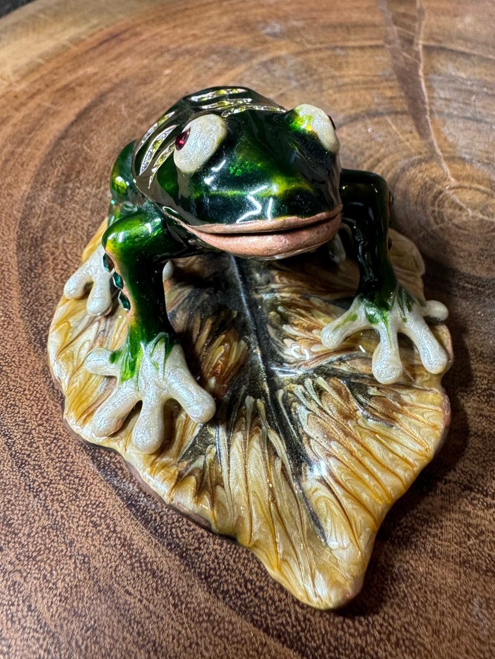 Rucinni Jeweled Frog Trinket Box